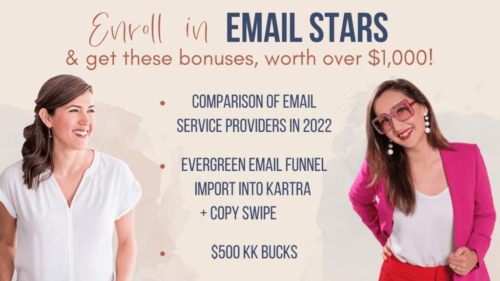 Email stars information