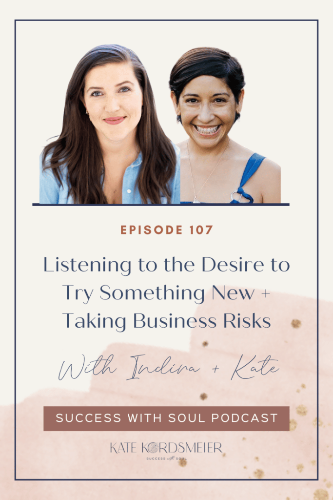 Today I'm sitting down with our COO Indira Shakti to talk about the importance of taking business risks and choosing to say a bold YES to that (sometimes inexplicable) desire to try something new. 
