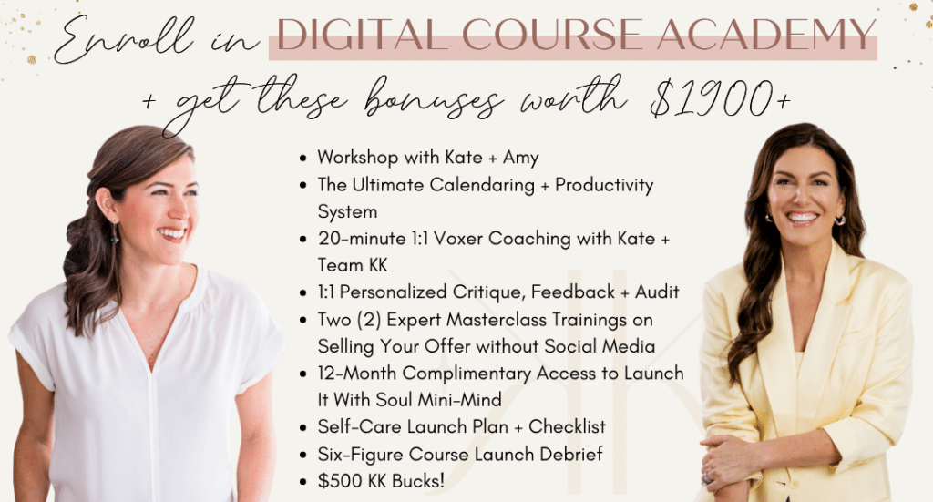 Kate Kordsmeier Digital Course Academy Bootcamp IG digital course academy,Amy Porterfield