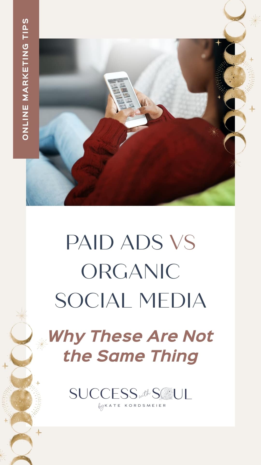 Paid Ads vs Organic Social Media Pinterest Graphic